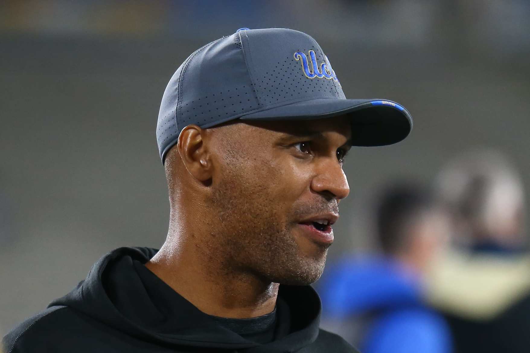 PASADENA, CA - NOVEMBER 25: UCLA Bruins defensive coordinate D'Anton Lynn during Cal Bears game versus the UCLA Bruins in the last Pac-12 Conference football game played on November 25, 2023, at the Rose Bowl Stadium in Pasadena, CA. (Photo by Jevone Moore/Icon Sportswire via Getty Images)