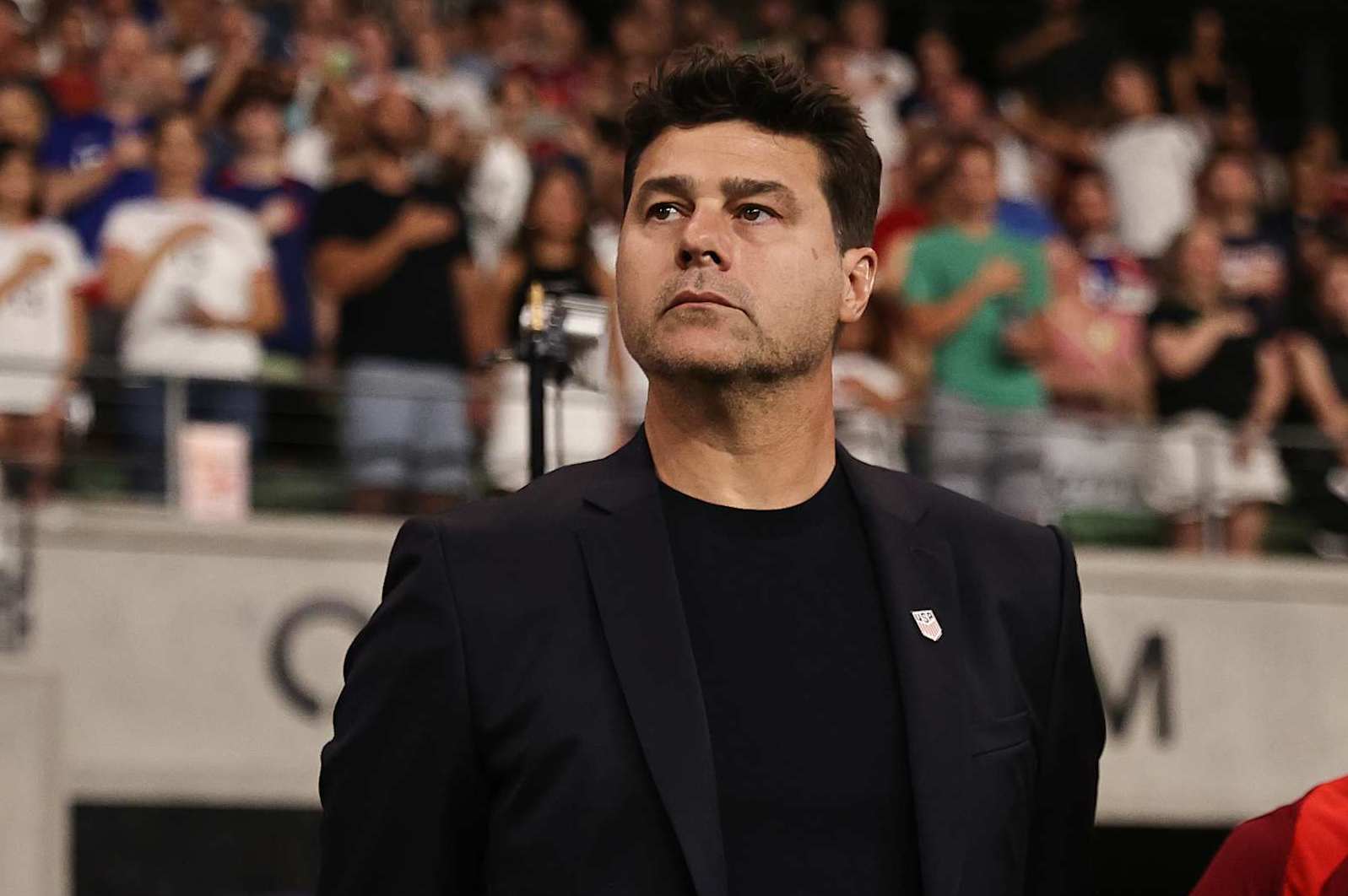 AUSTIN, TEXAS - OCTOBER 12: Head coach Mauricio Pochettino of United States looks on during friendly match between United States and Panama at Q2 Stadium on October 12, 2024 in Austin, Texas. (Photo by Omar Vega/Getty Images)