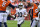 DENVER, CO - SEPTEMBER 10: Las Vegas Raiders quarterback Jimmy Garoppolo (10) looks down field past Denver Broncos linebacker Randy Gregory (5) and Denver Broncos defensive end Zach Allen (99) in the first quarter at Empower Field at Mile High September 10, 2023. (Photo by Andy Cross/MediaNews Group/The Denver Post via Getty Images)