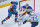 DENVER, CO - MAY 17: St. Louis Blues goaltender Jordan Binnington (50) stands in front of the net as Colorado Avalanche right wing Joonas Donskoi (72) attempts a shot during a Stanley Cup Playoffs first round game between the St. Louis Blues and the Colorado Avalanche at Ball Arena in Denver, Colorado on May 17, 2021. (Photo by Dustin Bradford/Icon Sportswire via Getty Images)