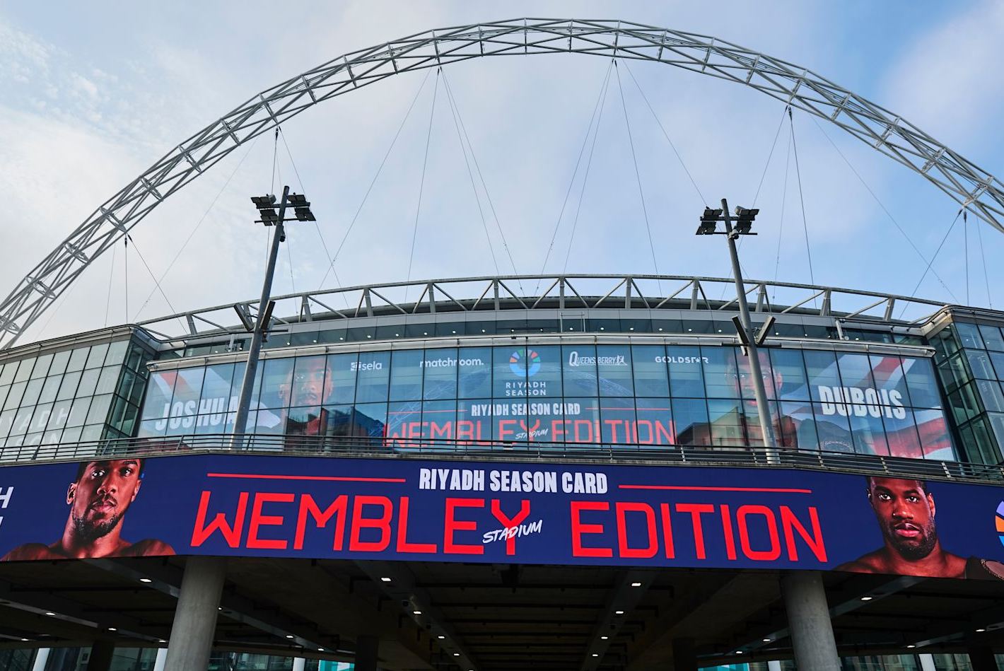 LONDON, ENGLAND - SEPTEMBER 21: General view outside before tonights Riyadh Season - Wembley Edition card, at Wembley Stadium on September 21, 2024 in London, England. (Photo by Mark Robinson/Matchroom Boxing/Getty Images)