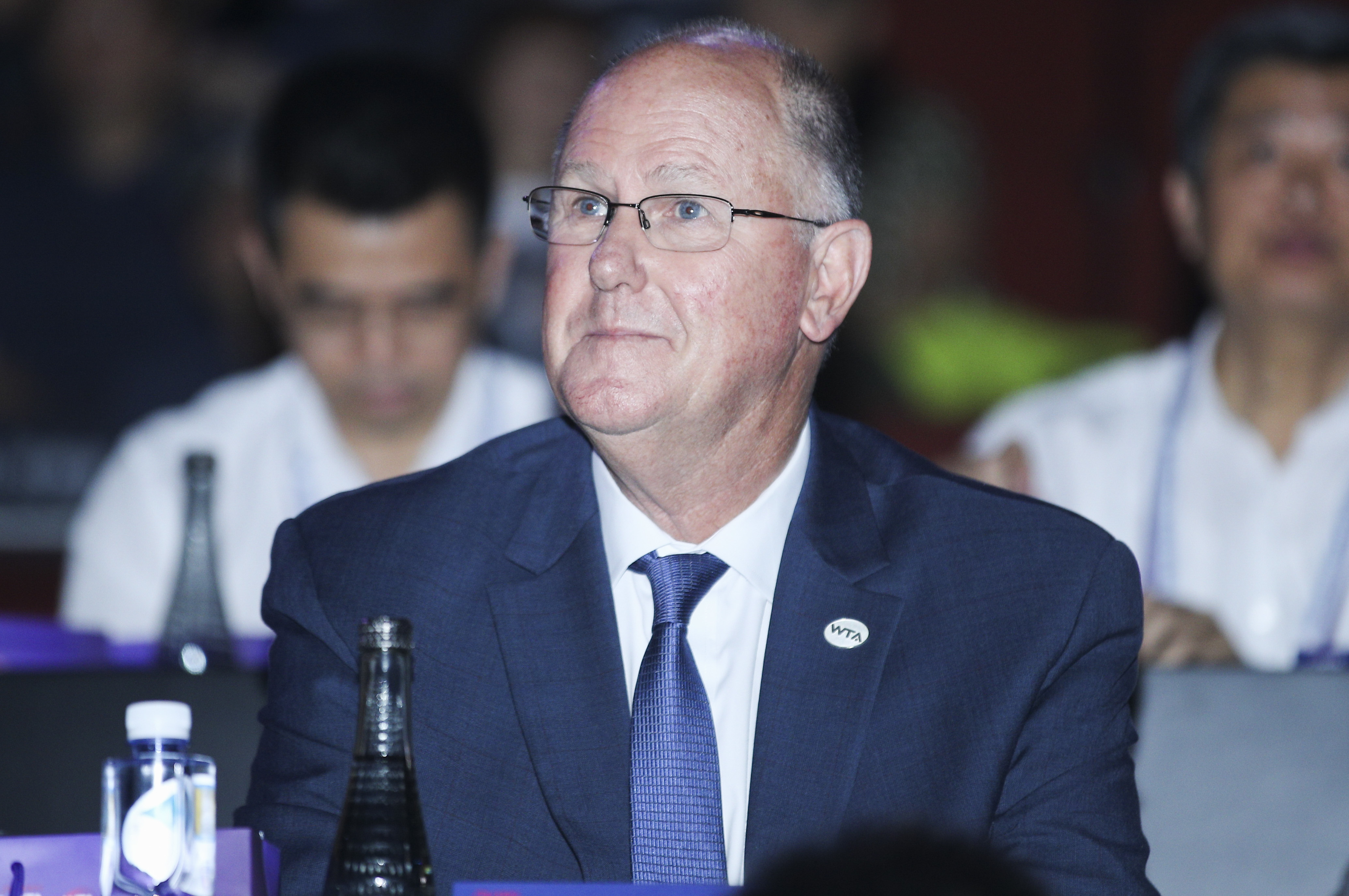 SHENZHEN, CHINA - OCTOBER 27: CEO and Chairman of the WTA Steve Simon attends opening ceremony on Day one of the 2019 WTA Finals at Shenzhen Bay Sports Center on October 27, 2019 in Shenzhen, Guangdong Province of China. (Photo by VCG/VCG via Getty Images)