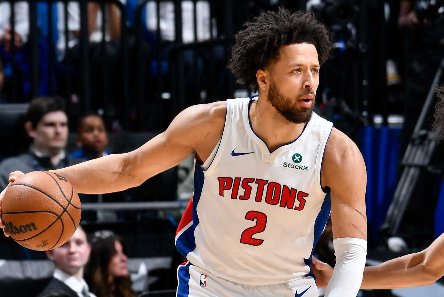 ORLANDO, FL - JANUARY 25: Cade Cunningham #2 of the Detroit Pistons handles the ball during the game against the Orlando Magic on January 25, 2025 at Kia Center in Orlando, Florida. NOTE TO USER: User expressly acknowledges and agrees that, by downloading and or using this photograph, User is consenting to the terms and conditions of the Getty Images License Agreement. Mandatory Copyright Notice: Copyright 2025 NBAE (Photo by Fernando Medina/NBAE via Getty Images)