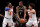 NEW YORK, NEW YORK - NOVEMBER 09:  Kevin Durant #7 of the Brooklyn Nets looks to pass against RJ Barrett #9 and Jericho Sims #45 of the New York Knicks during their game at Barclays Center on November 09, 2022 in New York City.  User expressly acknowledges and agrees that, by downloading and or using this photograph, User is consenting to the terms and conditions of the Getty Images License Agreement.  (Photo by Al Bello/Getty Images)