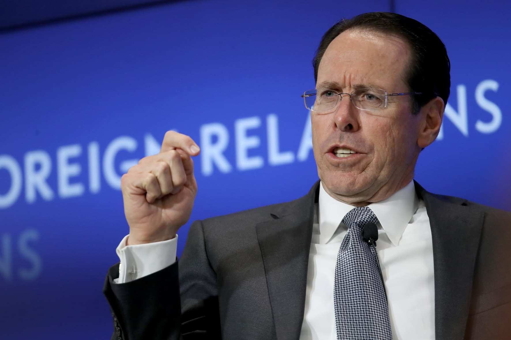 WASHINGTON, DC - SEPTEMBER 18: Randall Stephenson, chairman and CEO of AT&T Inc., speaks at the Council on Foreign Relations September 18, 2019 in Washington, DC. Stephenson spoke as part of the CFR Speaker Series. (Photo by Win McNamee/Getty Images)