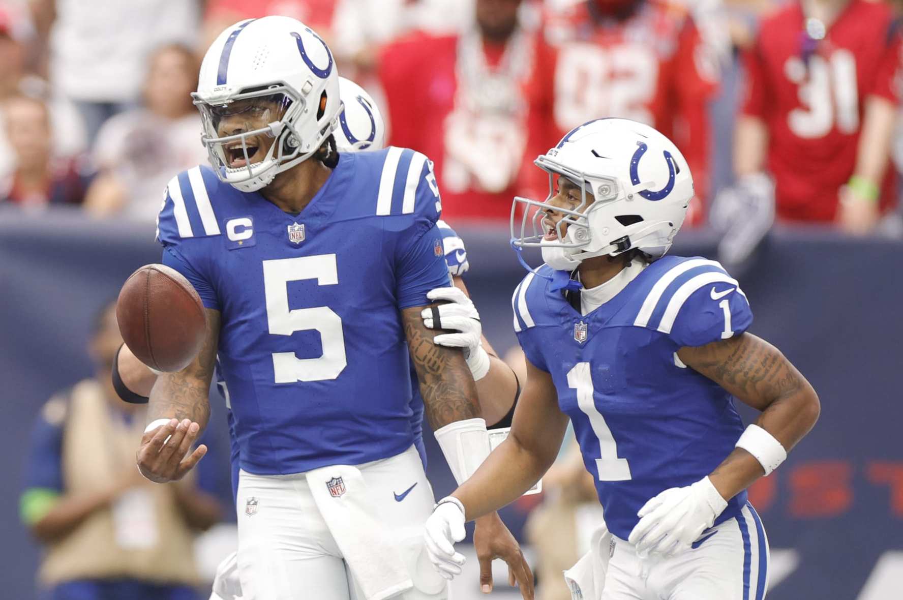 C.J. Stroud throws for 384 yards and two touchdowns in the Texans home  opener against the Indianapolis Colts.