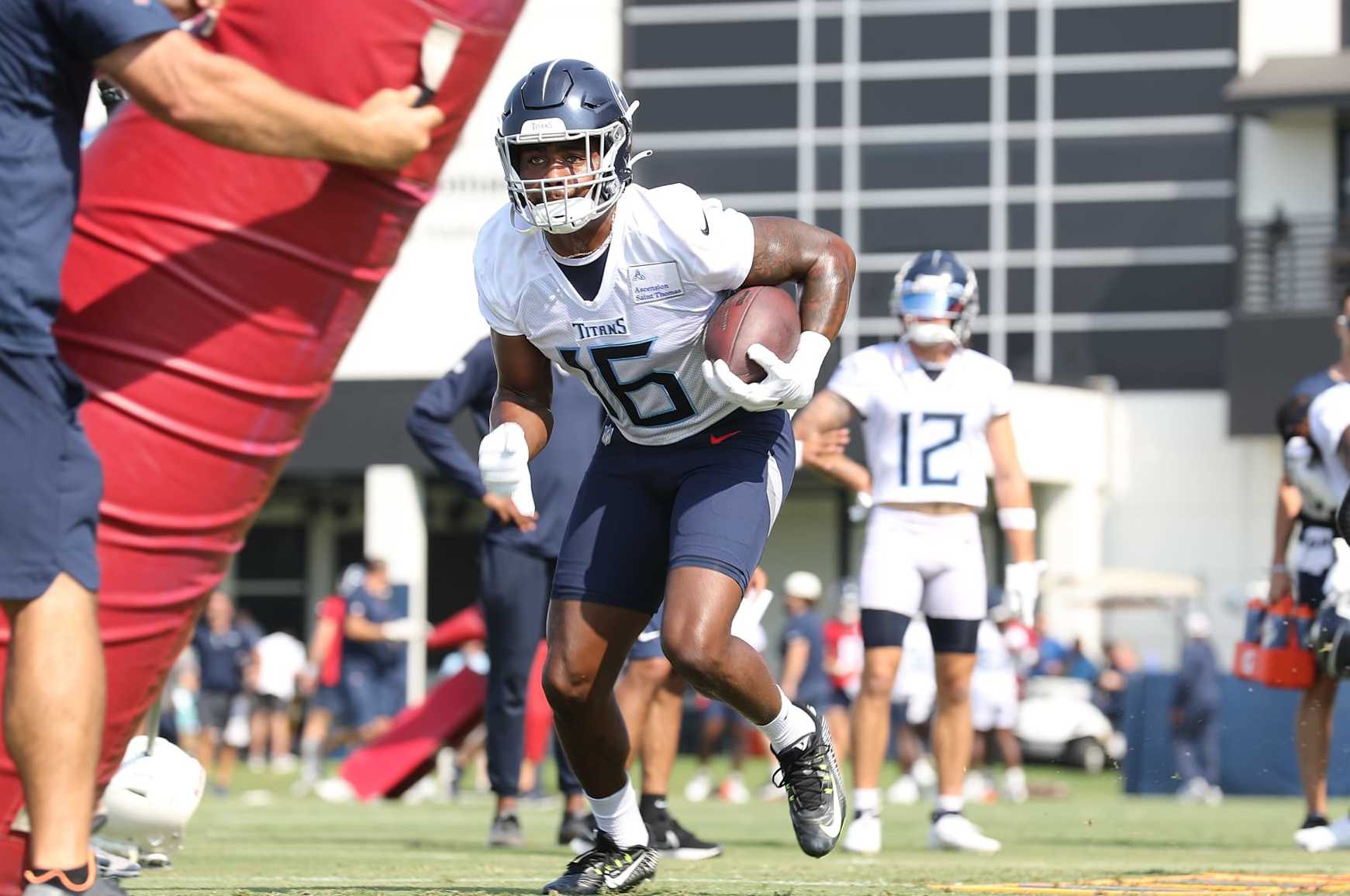 Treylon Burks carted off of Titans practice field with injury - On3