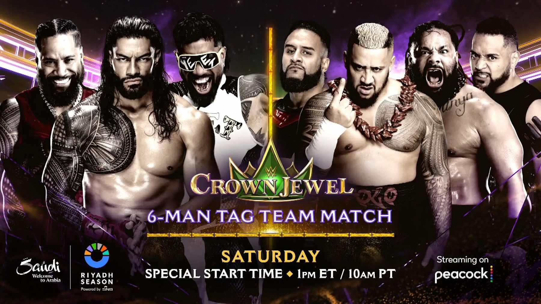 Roman Reigns and the Bloodline at WWE Crown Jewel
