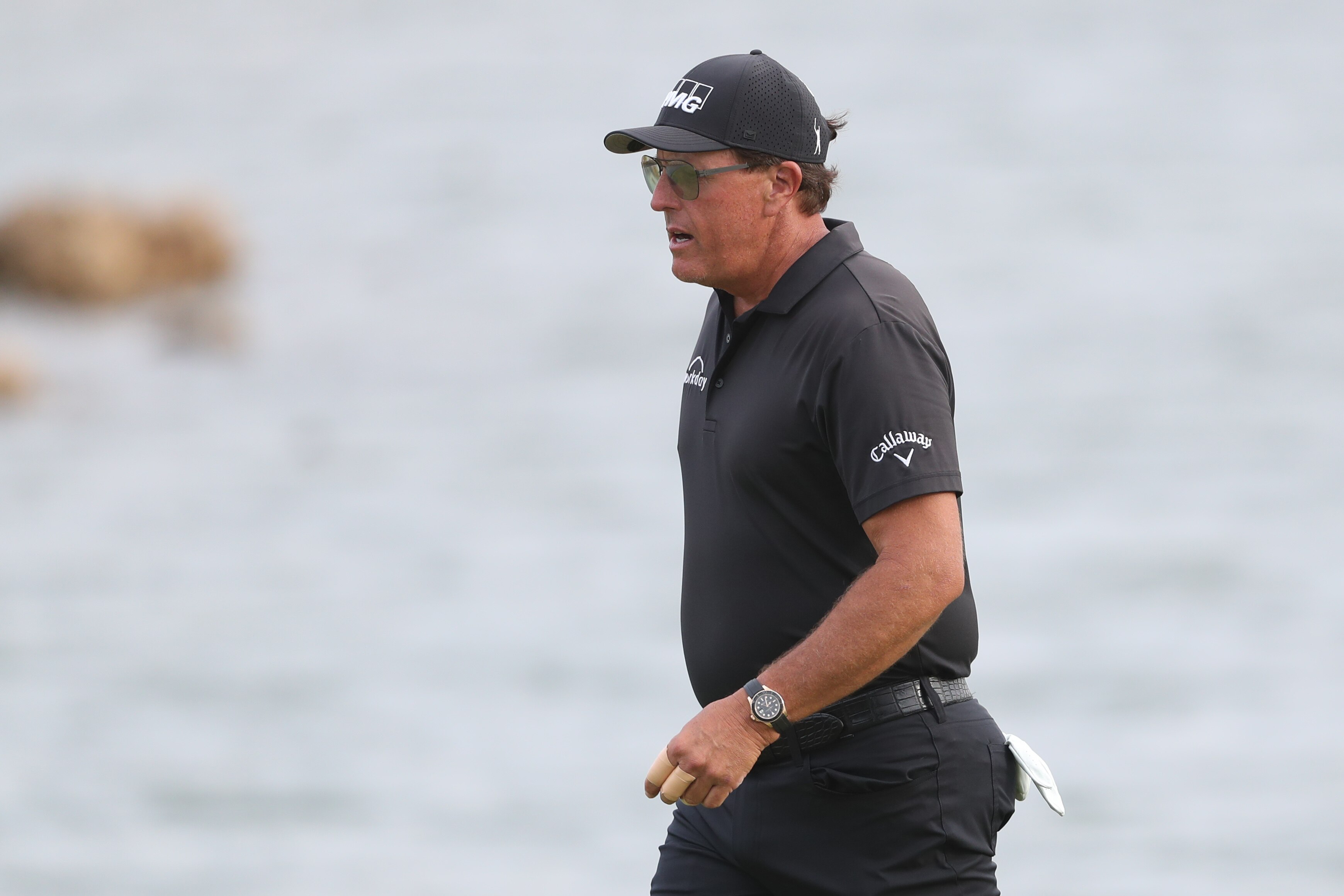 AL MUROOJ, SAUDI ARABIA - FEBRUARY 04:   Phil Mickelson of the United States walks on the 13th green during day two of the PIF Saudi International at Royal Greens Golf & Country Club on February 4, 2022 in Al Murooj, Saudi Arabia. (Photo by Oisin Keniry/Getty Images)