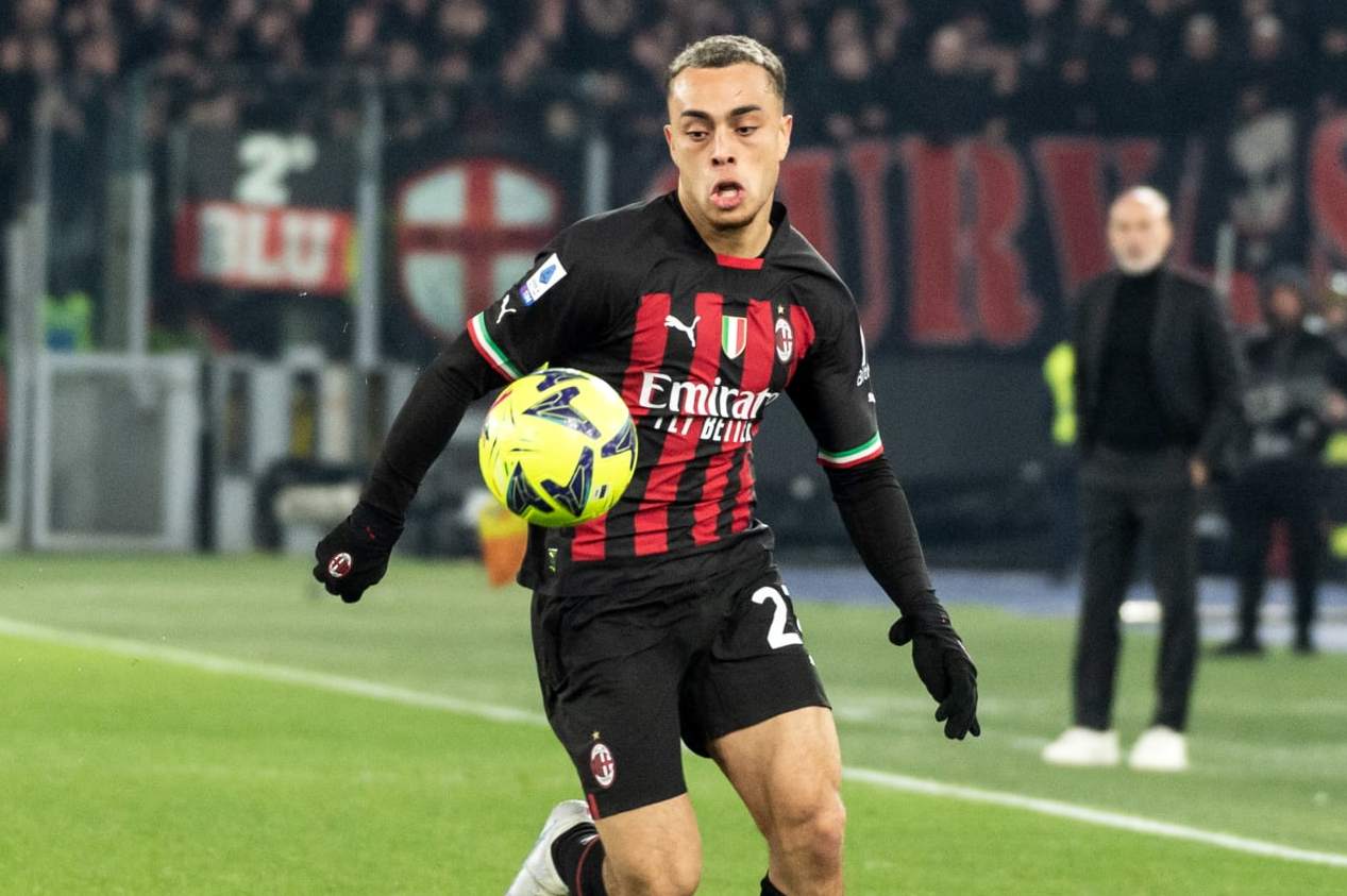 ROME, ITALY - JANUARY 24: Sergiño Dest of AC Milan during the Serie A match between SS Lazio and AC MIlan at Stadio Olimpico on January 24, 2023 in Rome, . (Photo by Ivan Romano/Getty Images)