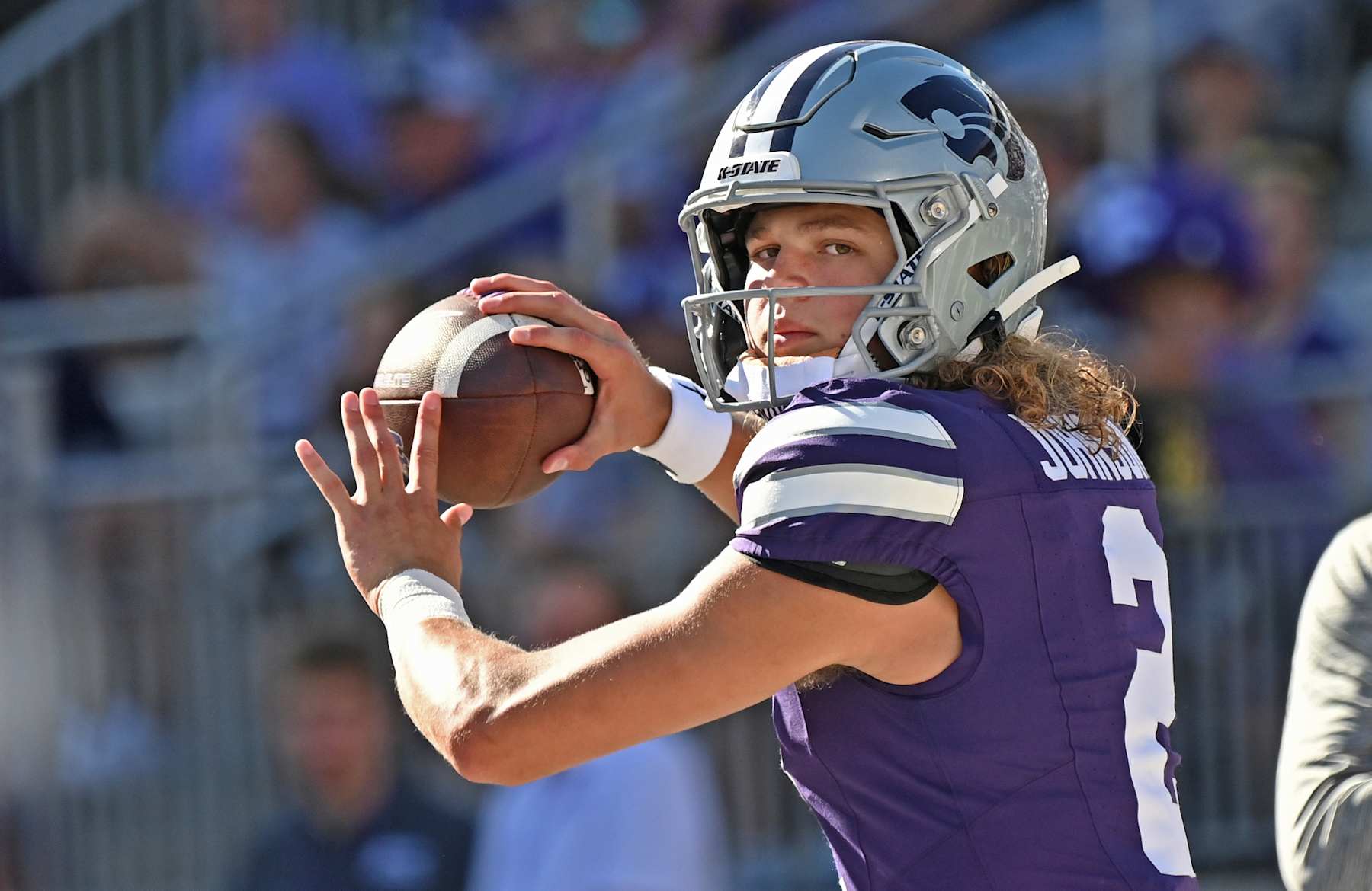 Quarterback Avery Johnson #2 of the Kansas State Wildcats