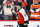PHILADELPHIA, PENNSYLVANIA - JANUARY 10: Jamie Drysdale #9 of the Philadelphia Flyers skates during warmups prior to his game against the Montreal Canadiens at the Wells Fargo Center on January 10, 2024 in Philadelphia, Pennsylvania. Tonight's game is his first as a member of the Flyers. (Photo by Len Redkoles/NHLI via Getty Images)