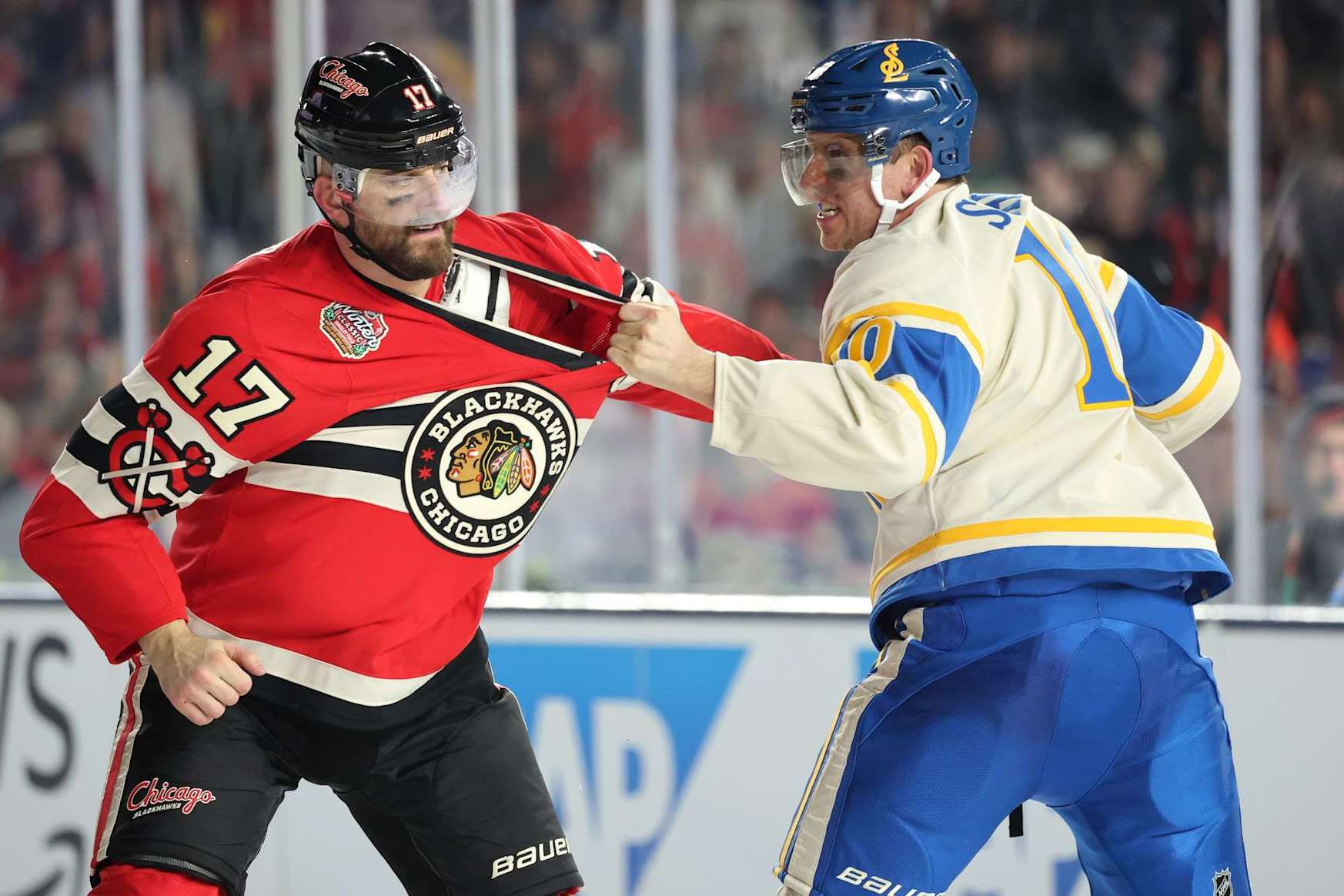 Nick Foligno and Brayden Schenn.