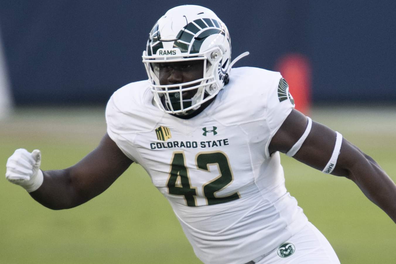 Colorado State linebacker Mohamed Kamara (42) during an NCAA football game against San Diego State on Saturday, Dec. 5, 2020 in Carson, Calif. (AP Photo/Kyusung Gong)