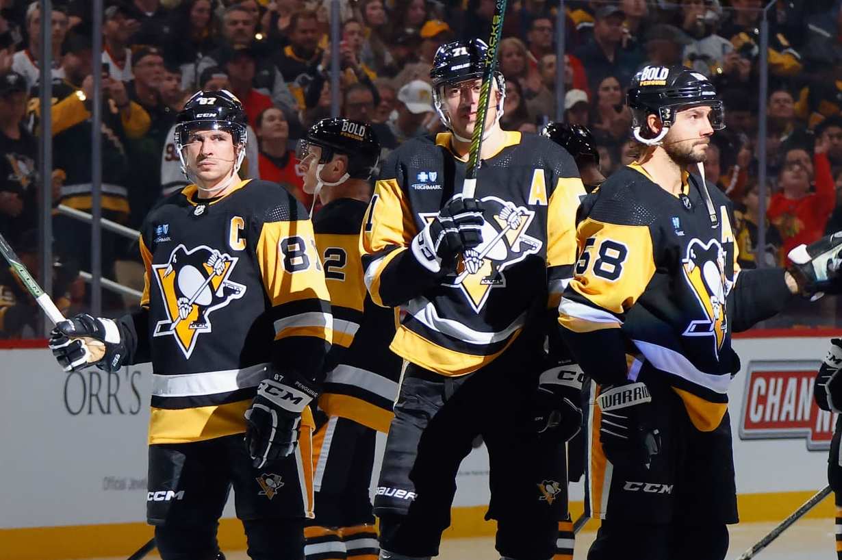 Sidney Crosby, Evgeni Malkin and Kris Letang.