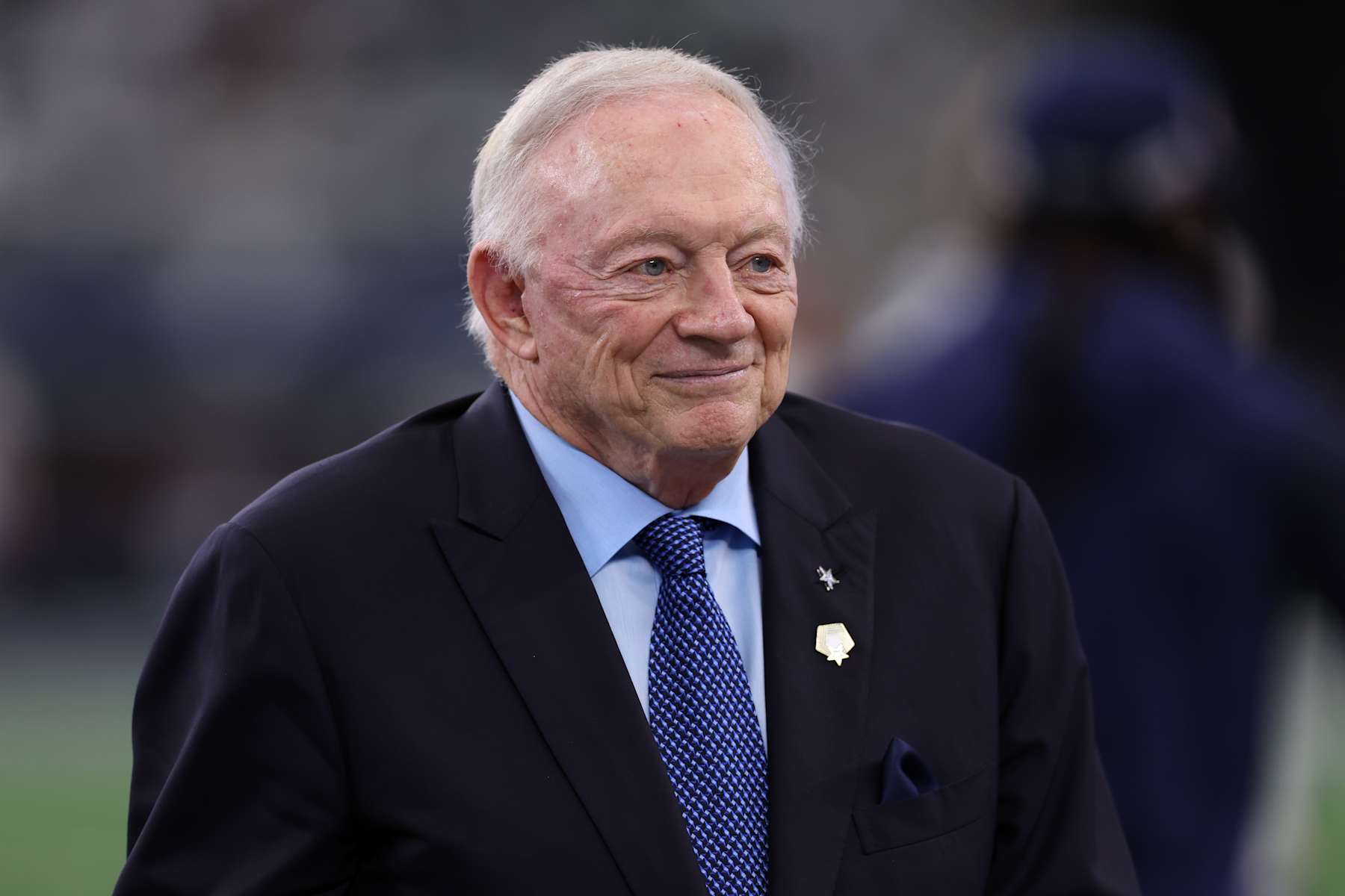 ARLINGTON, TEXAS - NOVEMBER 10: Dallas Cowboys owner Jerry Jones looks on before a game against the Philadelphia Eagles at AT&T Stadium on November 10, 2024 in Arlington, Texas. (Photo by Sam Hodde/Getty Images)
