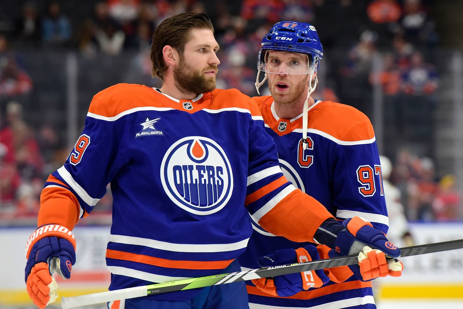 Leon Draisaitl and Connor McDavid. Leon Draisaitl and Connor McDavid.