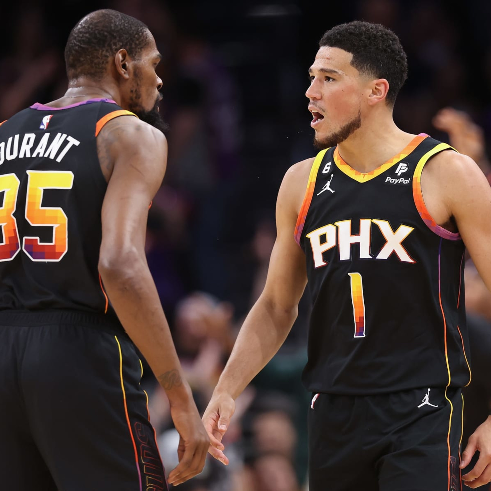 Suns Uniform Tracker on X: Devin Booker giving us a sneak peek at the new Suns  uniforms. Notice that the trim patterns match my latest predictions. You  can also see a little