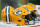 GREEN BAY, WI - AUGUST 19: Green Bay Packers helmets sit on the sideline during a game between the Green Bay Packers and the New England Patriots on August 19, 2023 in Green Bay, WI. (Photo by Larry Radloff/Icon Sportswire via Getty Images)