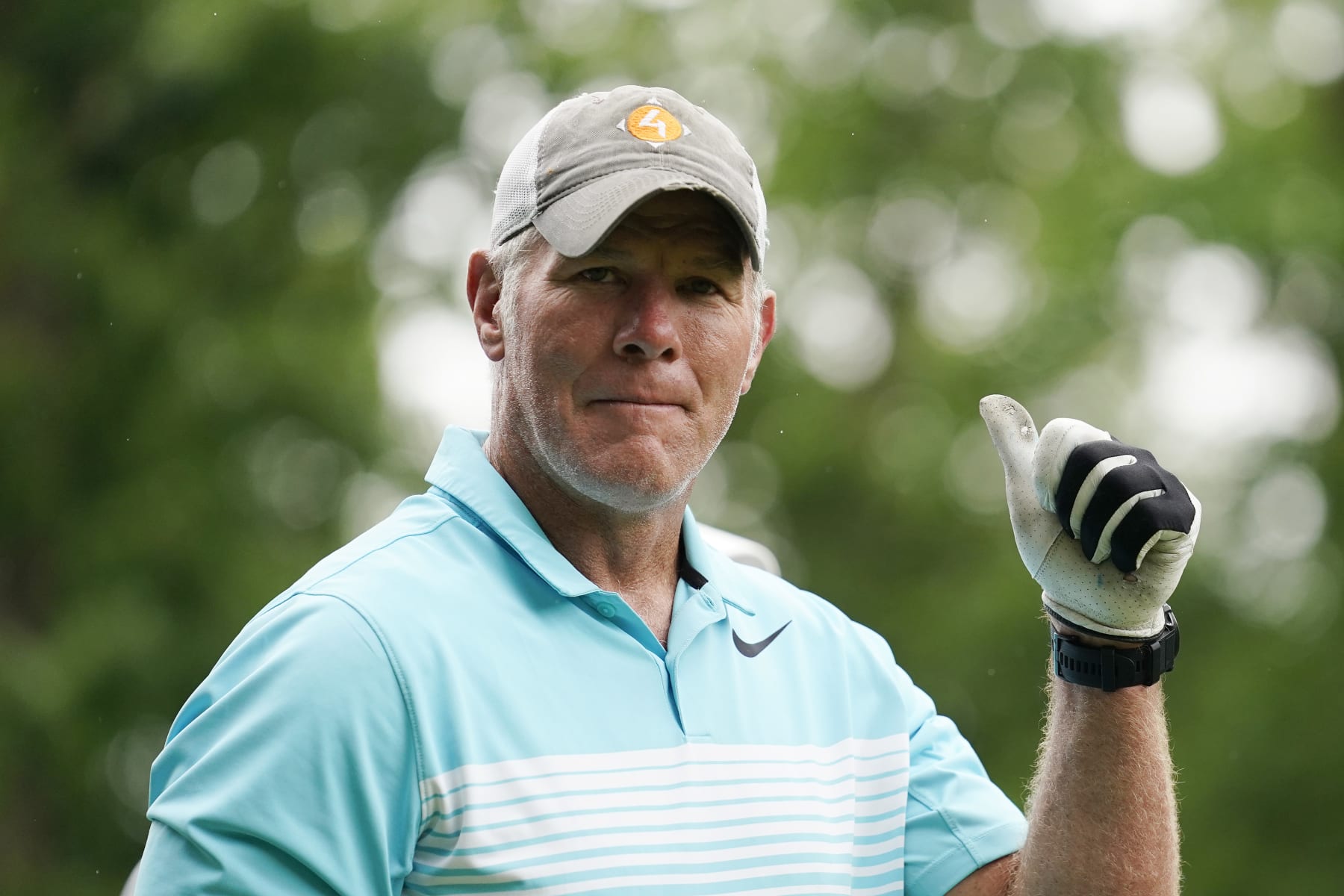 Football MADISON, WISCONSIN - JUNE 11: Former NFL player Brett Favre walks off the 10th tee box during the Celebrity Foursome at the second round of the American Family Insurance Championship at University Ridge Golf Club on June 11, 2022 in Madison, Wisconsin. (Photo by Patrick McDermott/Getty Images)