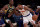 NEW YORK, NEW YORK - APRIL 09:  Obi Toppin #1 of the New York Knicks drives around Aaron Nesmith #23 of the Indiana Pacers in the first half at Madison Square Garden on April 09, 2023 in New York City. NOTE TO USER: User expressly acknowledges and agrees that, by downloading and or using this photograph, User is consenting to the terms and conditions of the Getty Images License Agreement. (Photo by Elsa/Getty Images)