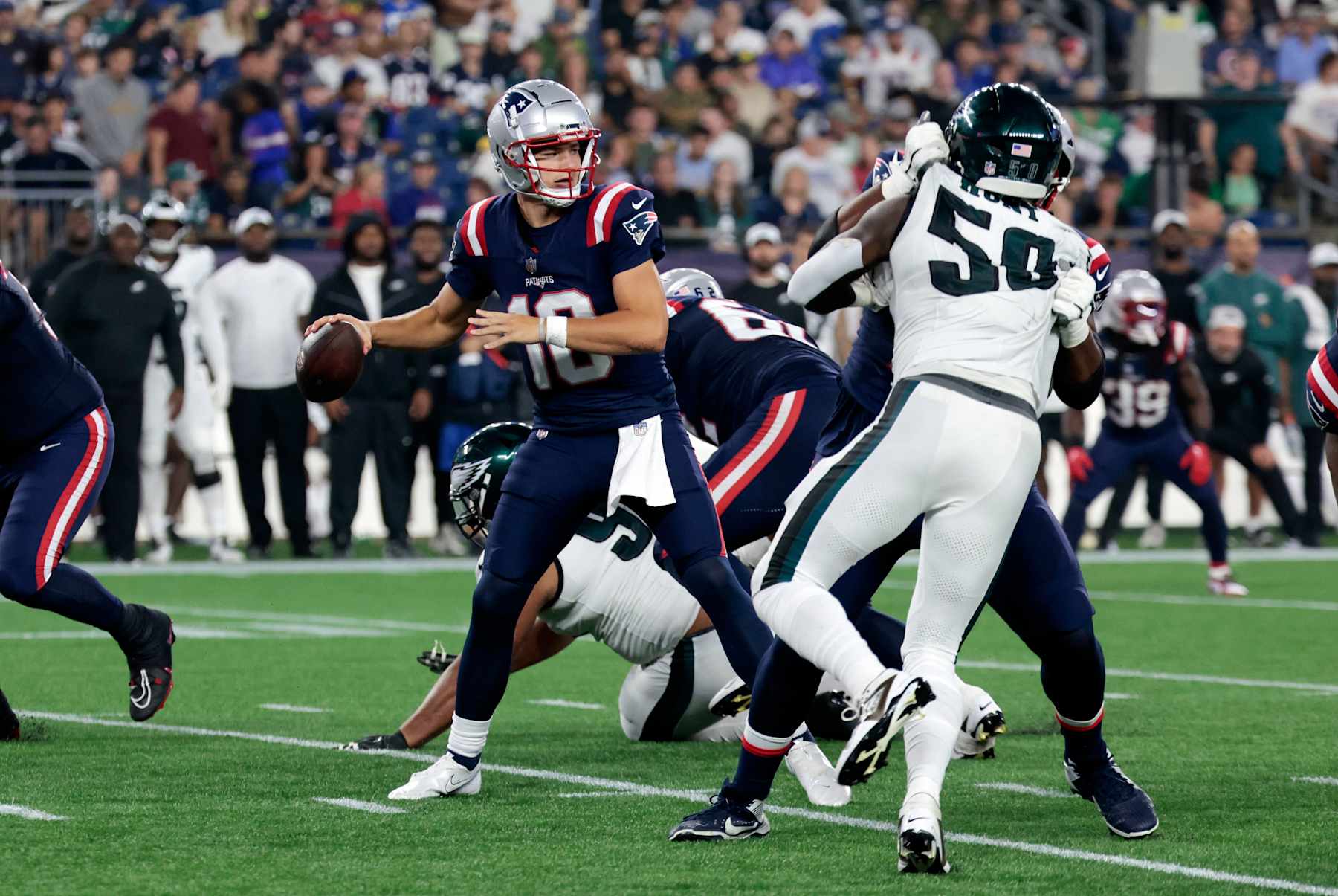 New England Patriots quarterback Drake Maye