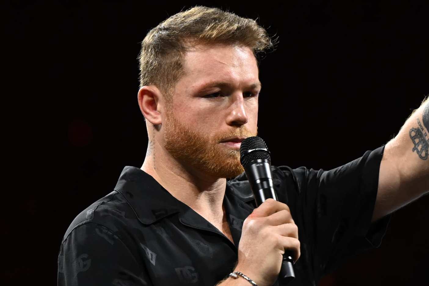 LAS VEGAS, NEVADA - MAY 04: Saul 'Canelo' Alvarez speaks at a press conference after his match with Jaime Munguia for their super middleweight undisputed world titles of the Premiere Boxing Championship on Saturday night at the T-Mobile Arena in Las Vegas, Nevada, United States on May 04, 2024. (Photo by Tayfun Coskun/Anadolu via Getty Images)