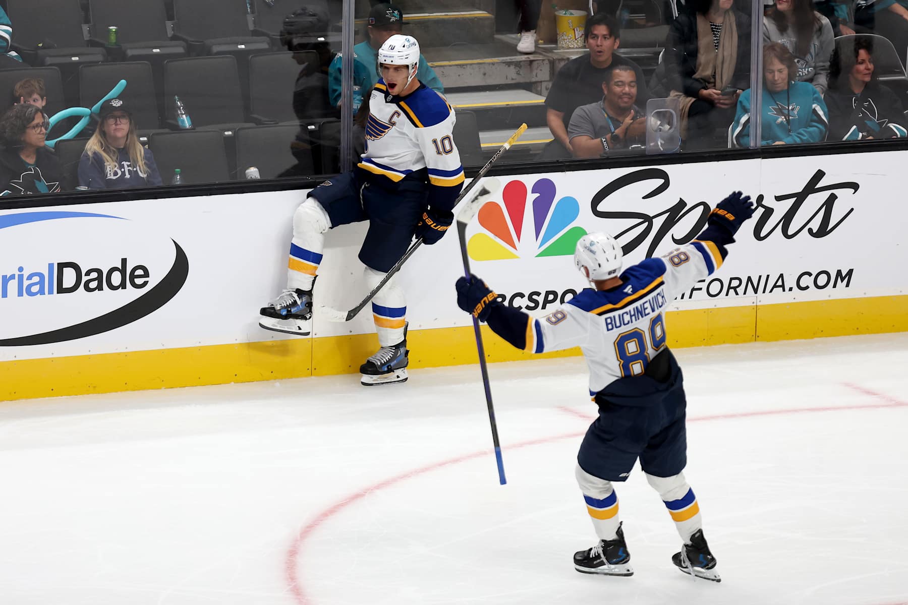 Brayden Schenn and Pavel Buchnevich.
