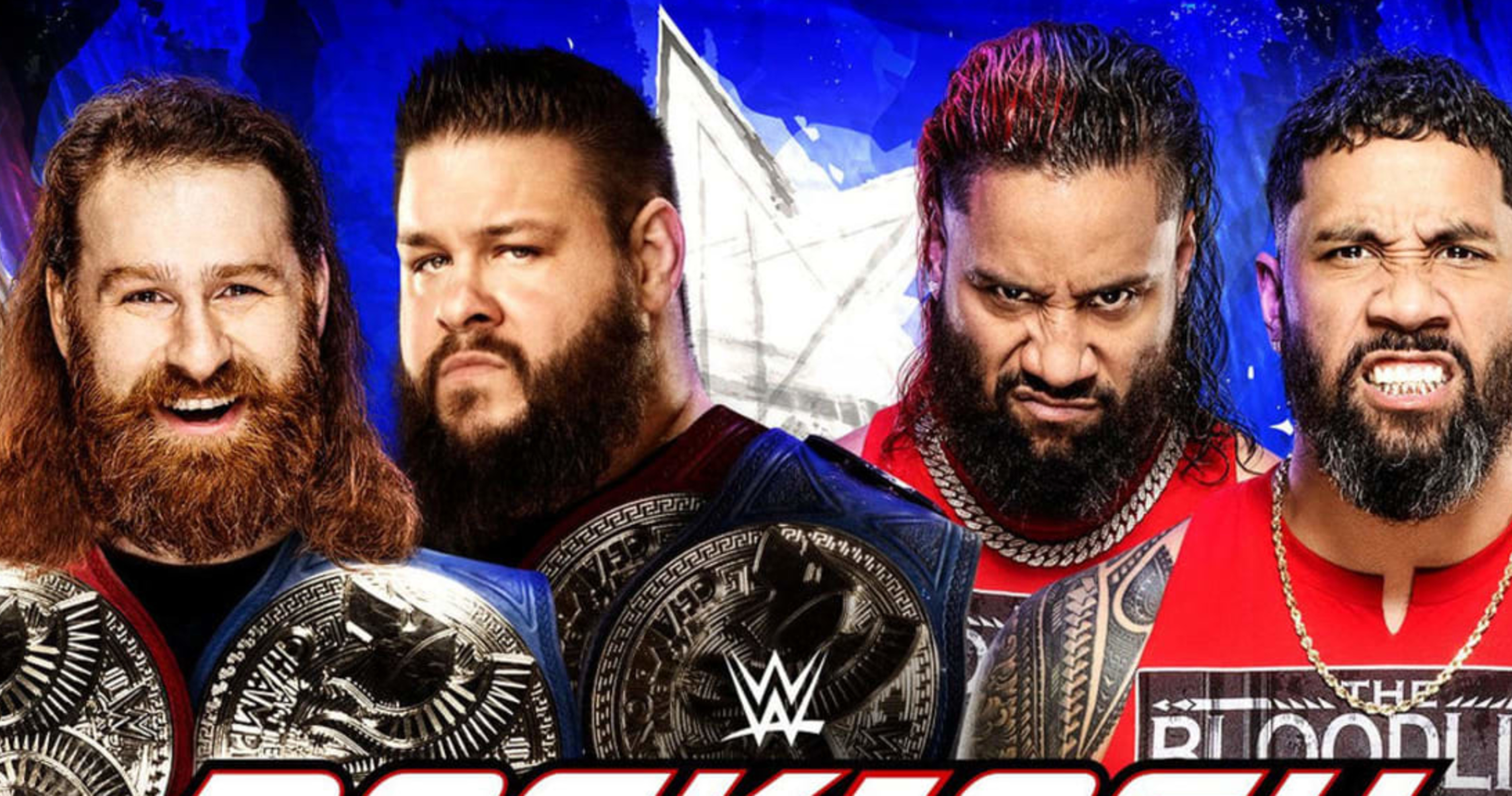 The Bloodline Defeat Kevin Owens, Sami Zayn, Matt Riddle at WWE