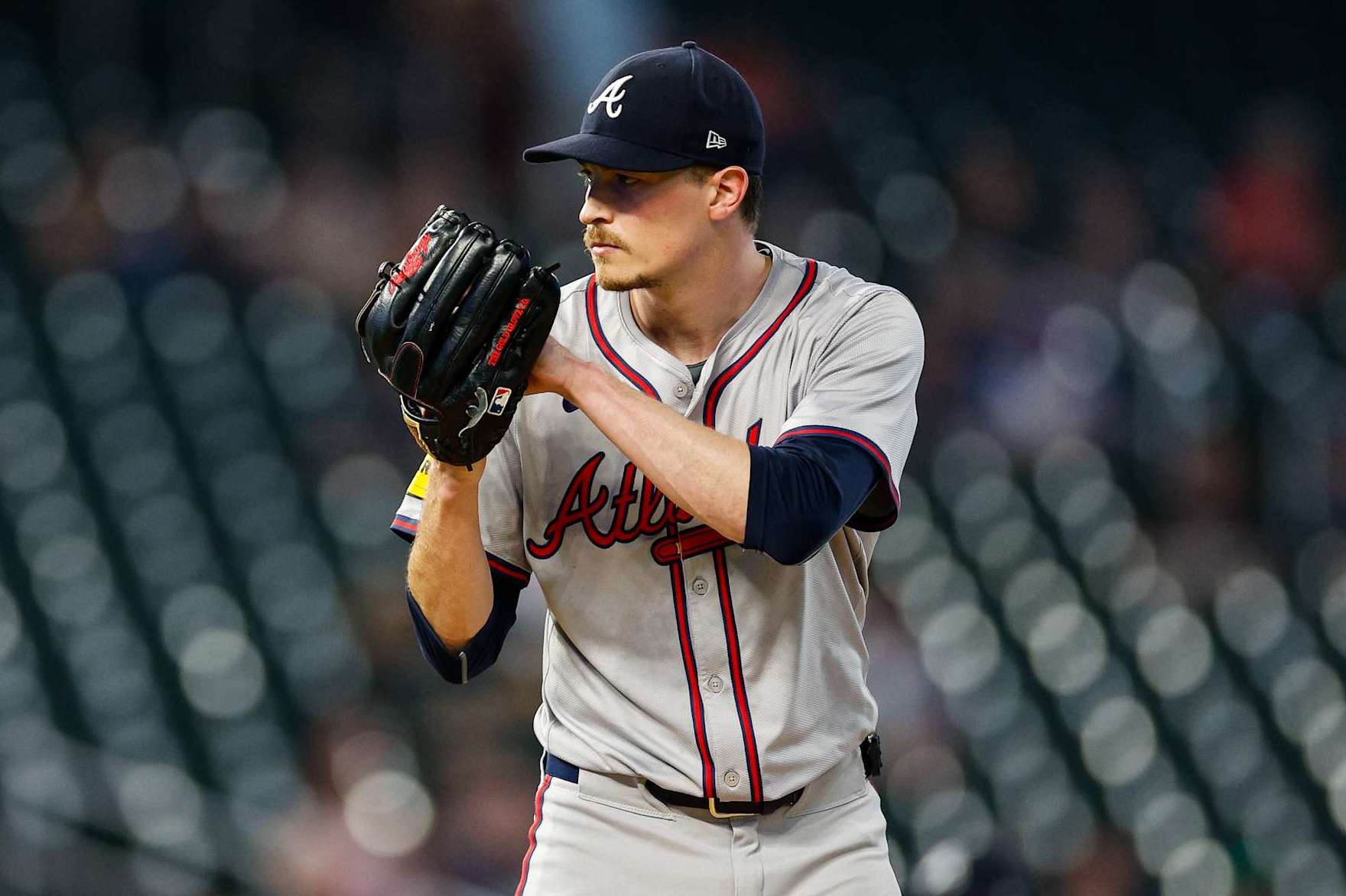 MINNEAPOLIS, MINNESOTA - AUGUST 26: Max Fried #54 of the Atlanta Braves prepares to pitch against the Atlanta Braves in the first inning at Target Field on August 26, 2024 in Minneapolis, Minnesota. The Braves defeated the Twins 10-6. (Photo by David Berding/Getty Images)