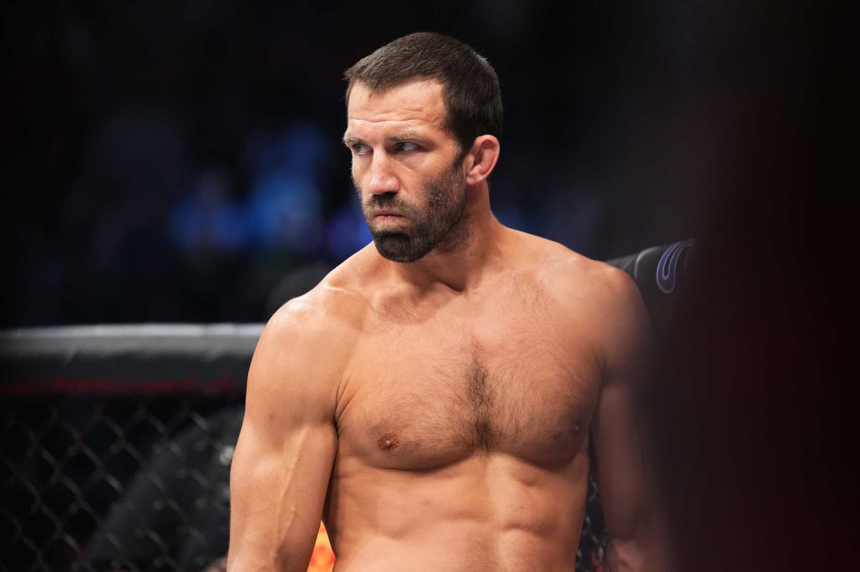 SALT LAKE CITY, UTAH - AUGUST 20: Luke Rockhold stands in his corner before facing Paulo Costa of Brazil in a middleweight fight during the UFC 278 event at Vivint Arena on August 20, 2022 in Salt Lake City, Utah. (Photo by Chris Unger/Zuffa LLC)