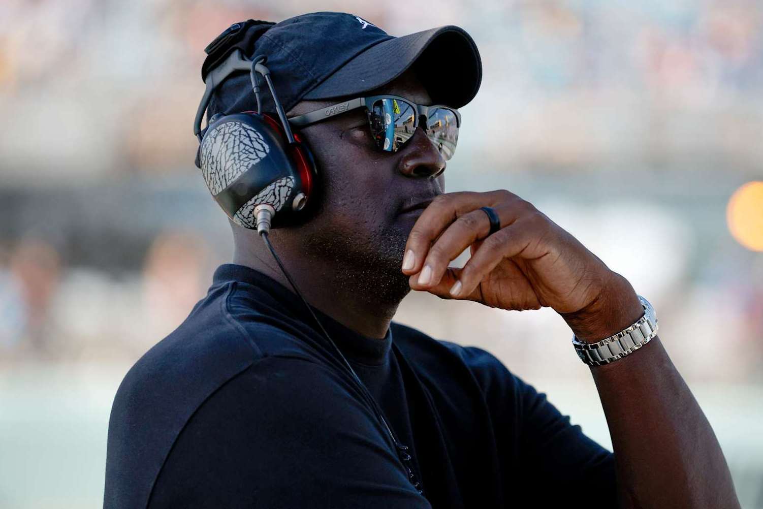 HOMESTEAD, FLORIDA - OCTOBER 27: Michael Jordan, NBA Hall of Famer and co-owner of 23XI Racing looks on from the grid during the NASCAR Cup Series Straight Talk Wireless 400 at Homestead-Miami Speedway on October 27, 2024 in Homestead, Florida. (Photo by Sean Gardner/Getty Images)
