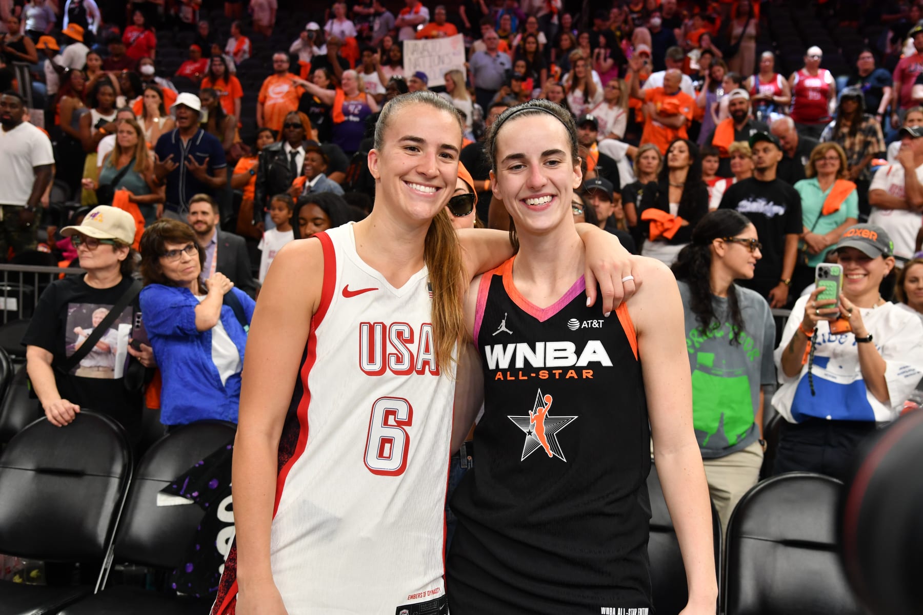 Sabrina Ionescu and Caitlin Clark