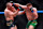 Sean Strickland (left) and Dricus Du Plessis trade punches.