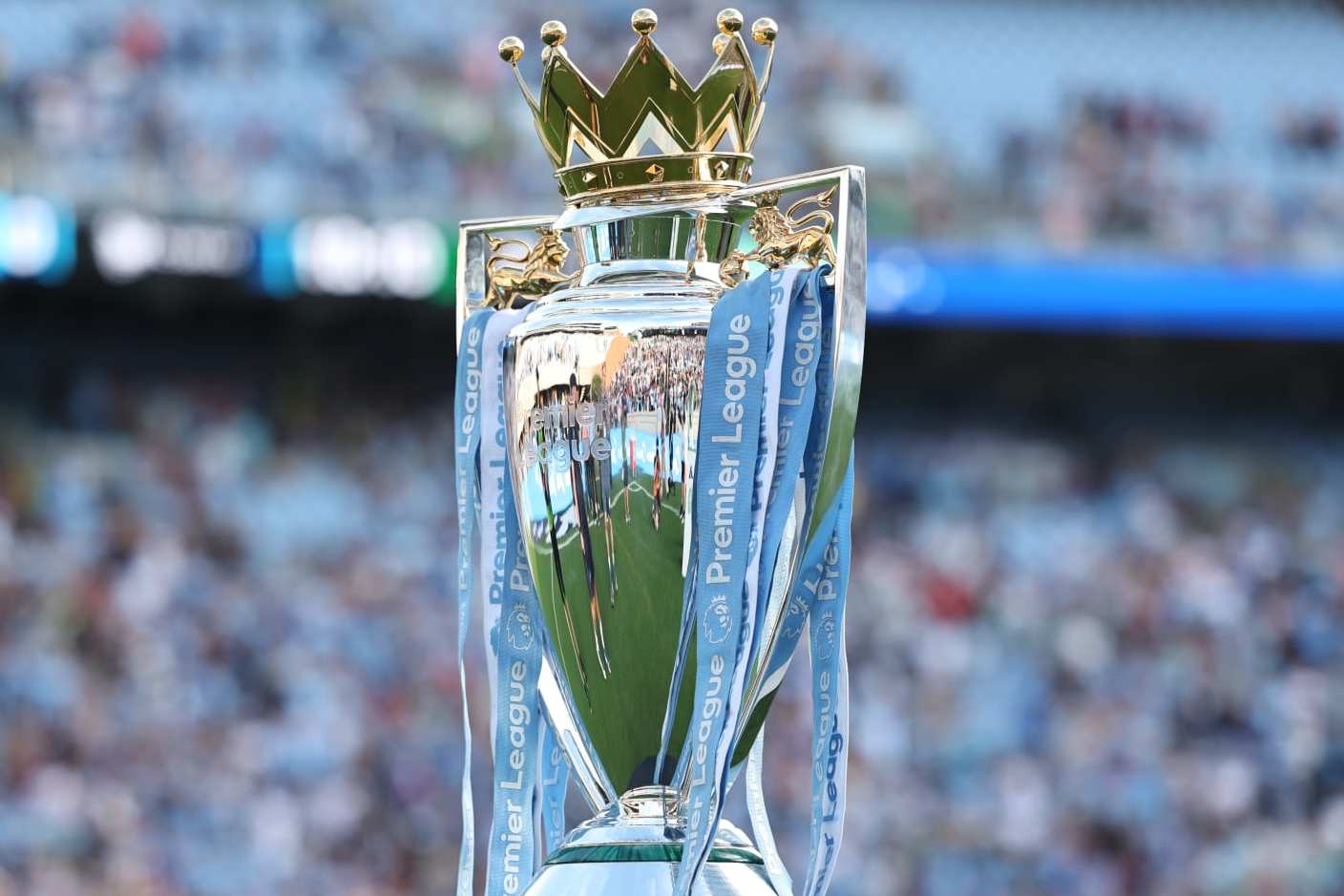 NORTH CAROLINA, USA - JULY 23: The Premier League trophy during a pre-season friendly match between Manchester City and Celtic at Kenan Stadium, on July 23, 2024, in North Carolina, USA. (Photo by Ross MacDonald/SNS Group via Getty Images)