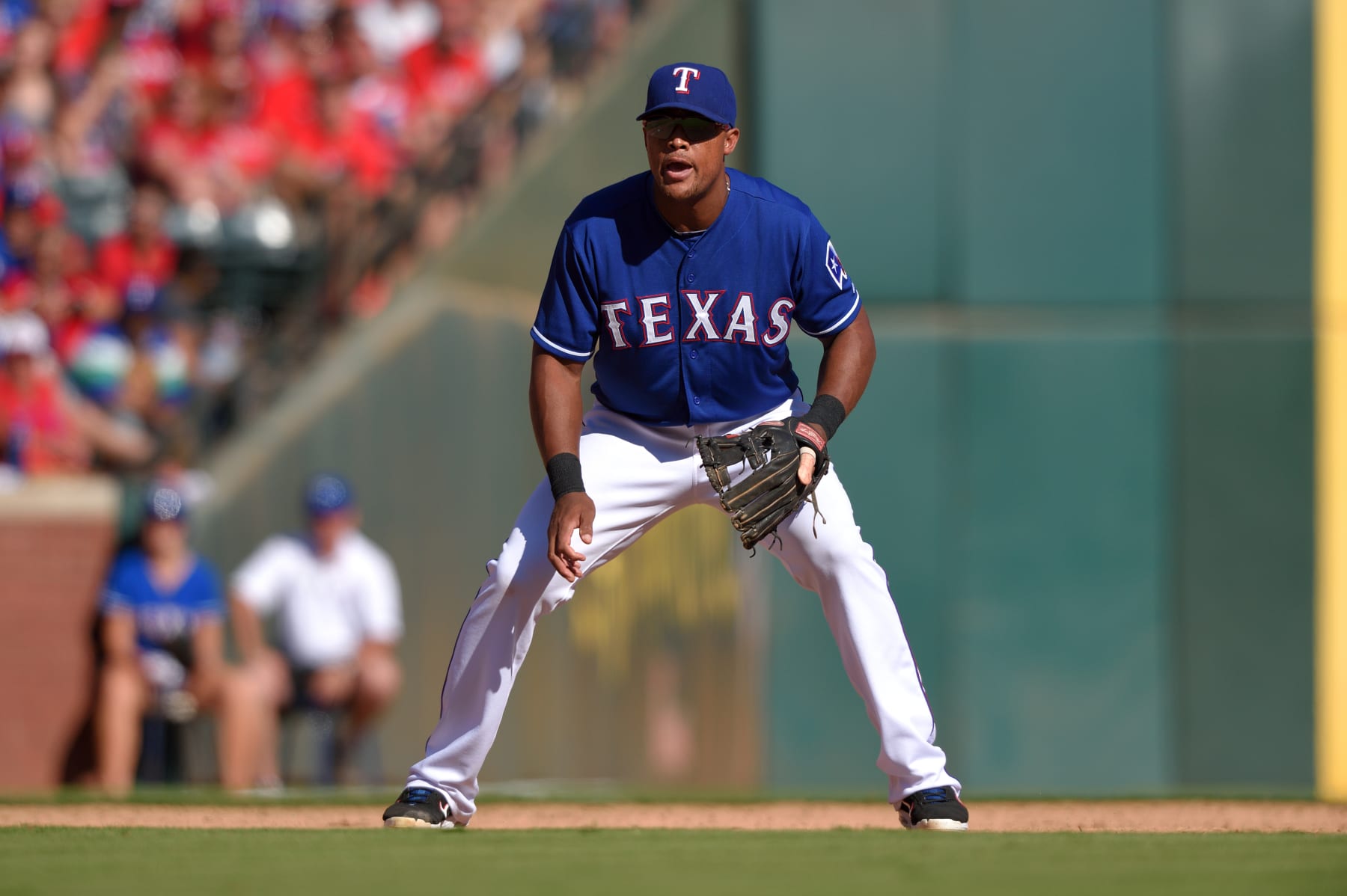 ARLINGTON, TX - OCTOBER 4: Adrian Beltre #29 of the Texas Rangers during the seventh inning of the game against the Los Angeles Angels of Anaheim at Globe Life Park in Arlington on October 4, 2015 in Arlington, California. (Photo by Matt Brown/Angels Baseball LP/Getty Images)