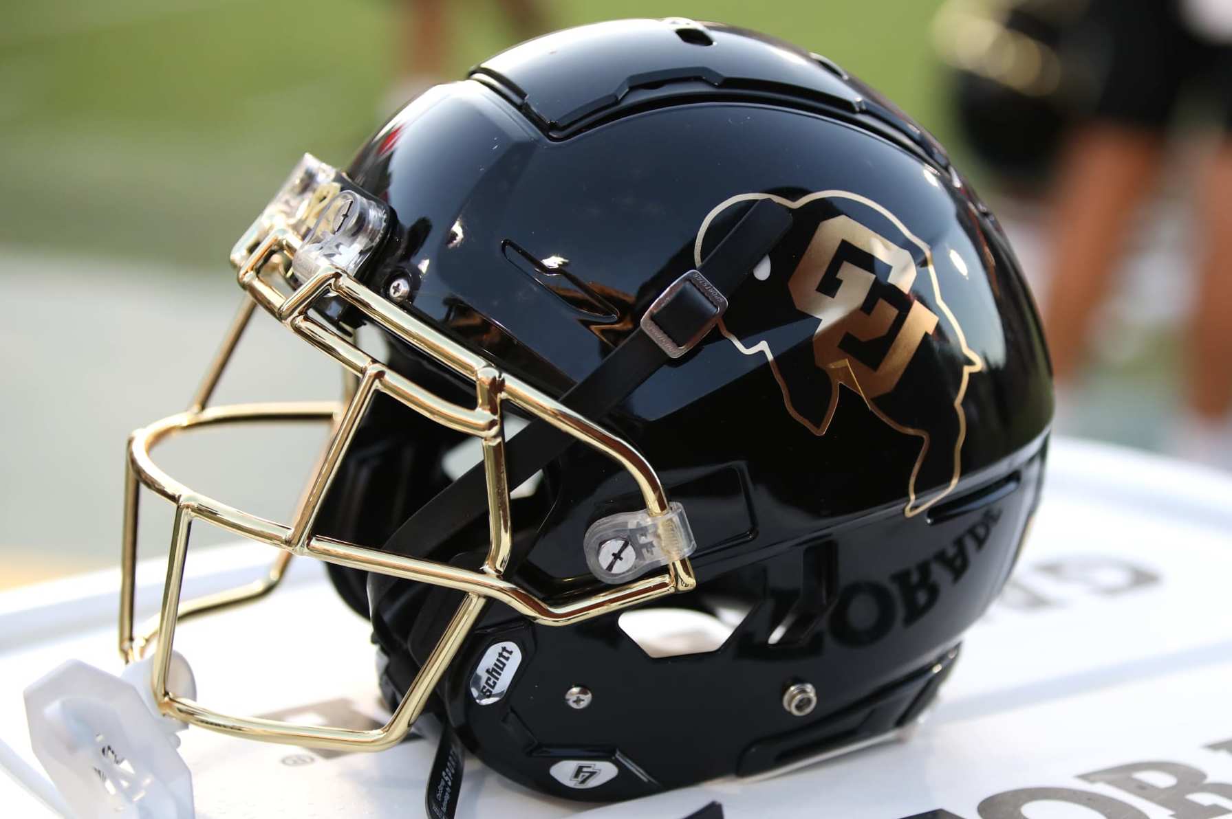 TEMPE, ARIZONA - OCTOBER 7: A Colorado Buffs helmet is seen on the sidelines during the University of Colorado Buffs versus the Arizona State Sun Devils football game at Mountain America Stadium on October 7, 2023 in Tempe, Arizona. (Photo by Bruce Yeung/Getty Images)