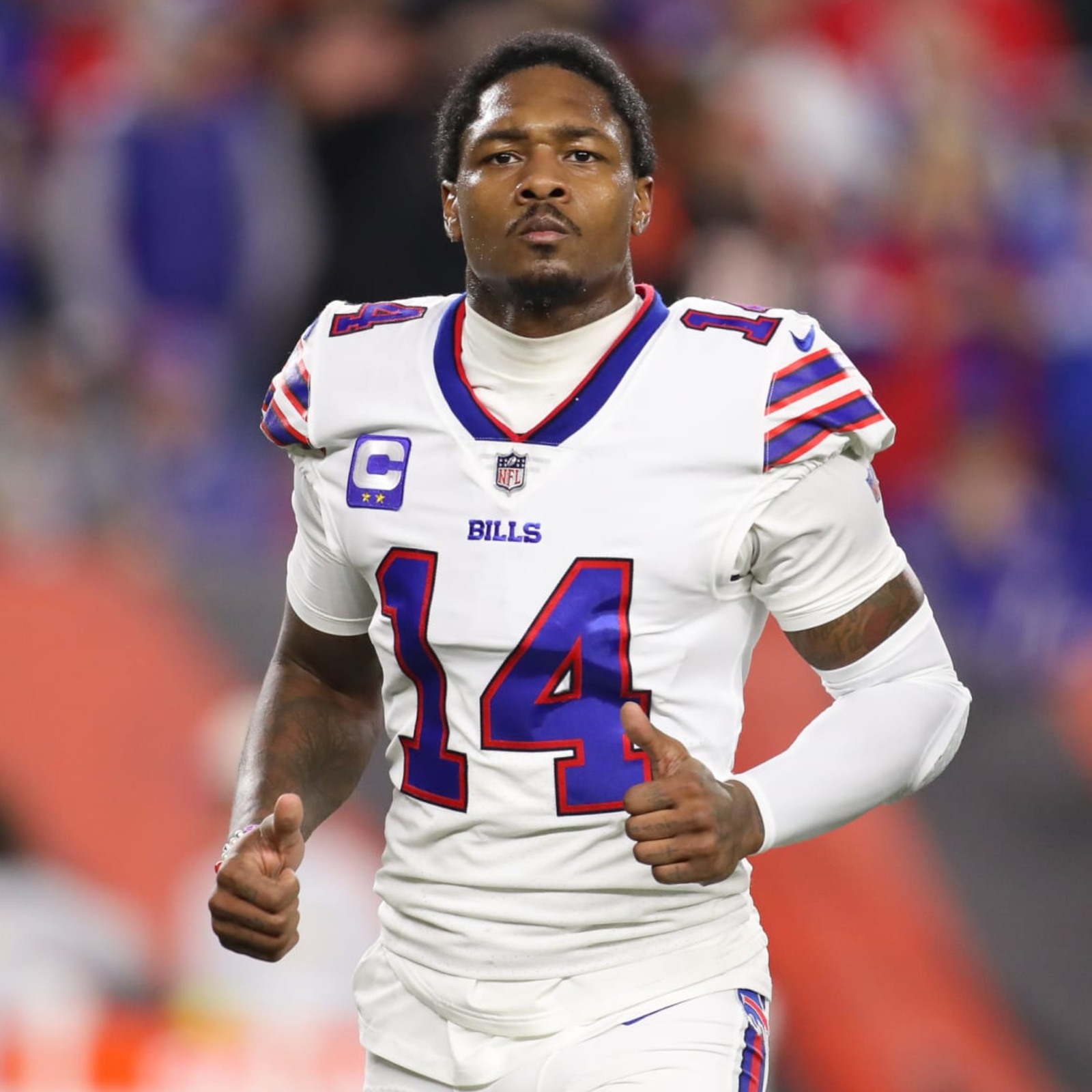 Wide receiver Stefon Diggs of the Buffalo Bills reacts after a News  Photo - Getty Images