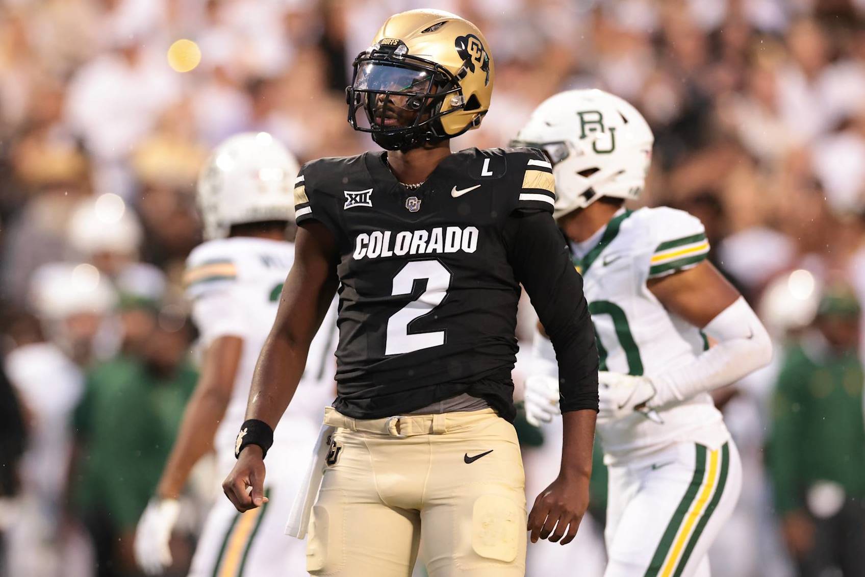 BOULDER, COLORADO - SEPTEMBER 21: Shedeur Sanders #2 of the Colorado Buffaloes runs on the field during the first quarter  against the Baylor Bears at Folsom Field on September 21, 2024 in Boulder, Colorado. (Photo by Andrew Wevers/Getty Images)