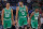 MEMPHIS, TENNESSEE - NOVEMBER 07: Grant Williams #12 Jayson Tatum #0 and Marcus Smart #36 of the Boston Celtics stand on the court during the game against the Memphis Grizzlies at FedExForum on November 07, 2022 in Memphis, Tennessee. NOTE TO USER: User expressly acknowledges and agrees that, by downloading and or using this photograph, User is consenting to the terms and conditions of the Getty Images License Agreement. (Photo by Justin Ford/Getty Images)