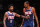 BROOKLYN, NY - APRIL 25: Kyrie Irving #11 talks to Kevin Durant #7 of the Brooklyn Nets during Round 1 Game 4 of the 2022 NBA Playoffs on April 25, 2022 at Barclays Center in Brooklyn, New York. NOTE TO USER: User expressly acknowledges and agrees that, by downloading and or using this Photograph, user is consenting to the terms and conditions of the Getty Images License Agreement. Mandatory Copyright Notice: Copyright 2022 NBAE (Photo by Nathaniel S. Butler/NBAE via Getty Images)