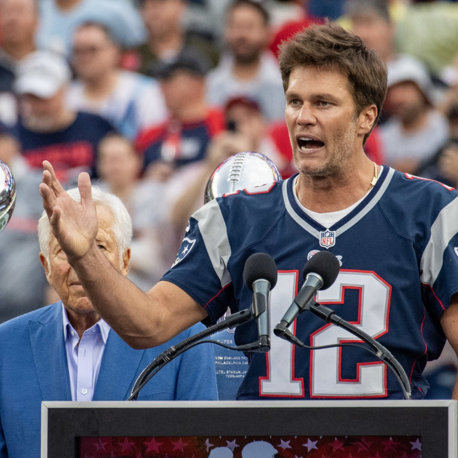 Exclusive: Tom Brady Drops the Mic, Tops Latest NFL Merch Sales List -  Boardroom