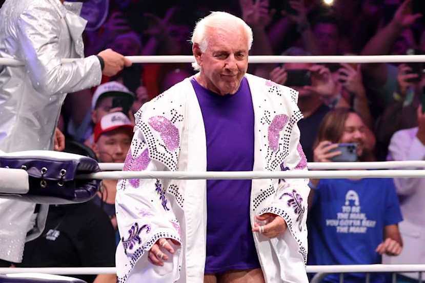 NASHVILLE, TENNESSEE - JULY 31: Ric Flair in action during Ric Flair's Last Match at Nashville Municipal Auditorium on July 31, 2022 in Nashville, Tennessee. (Photo by Jason Kempin/Getty Images)