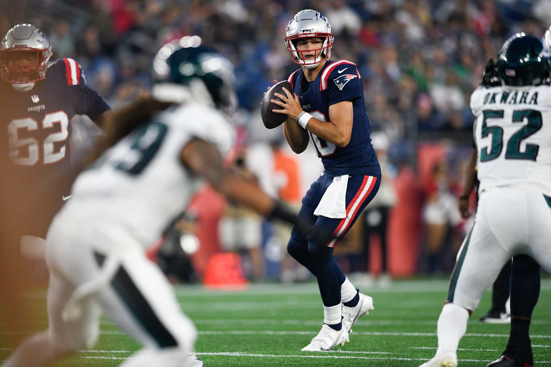 New England Patriots quarterback Drake Maye