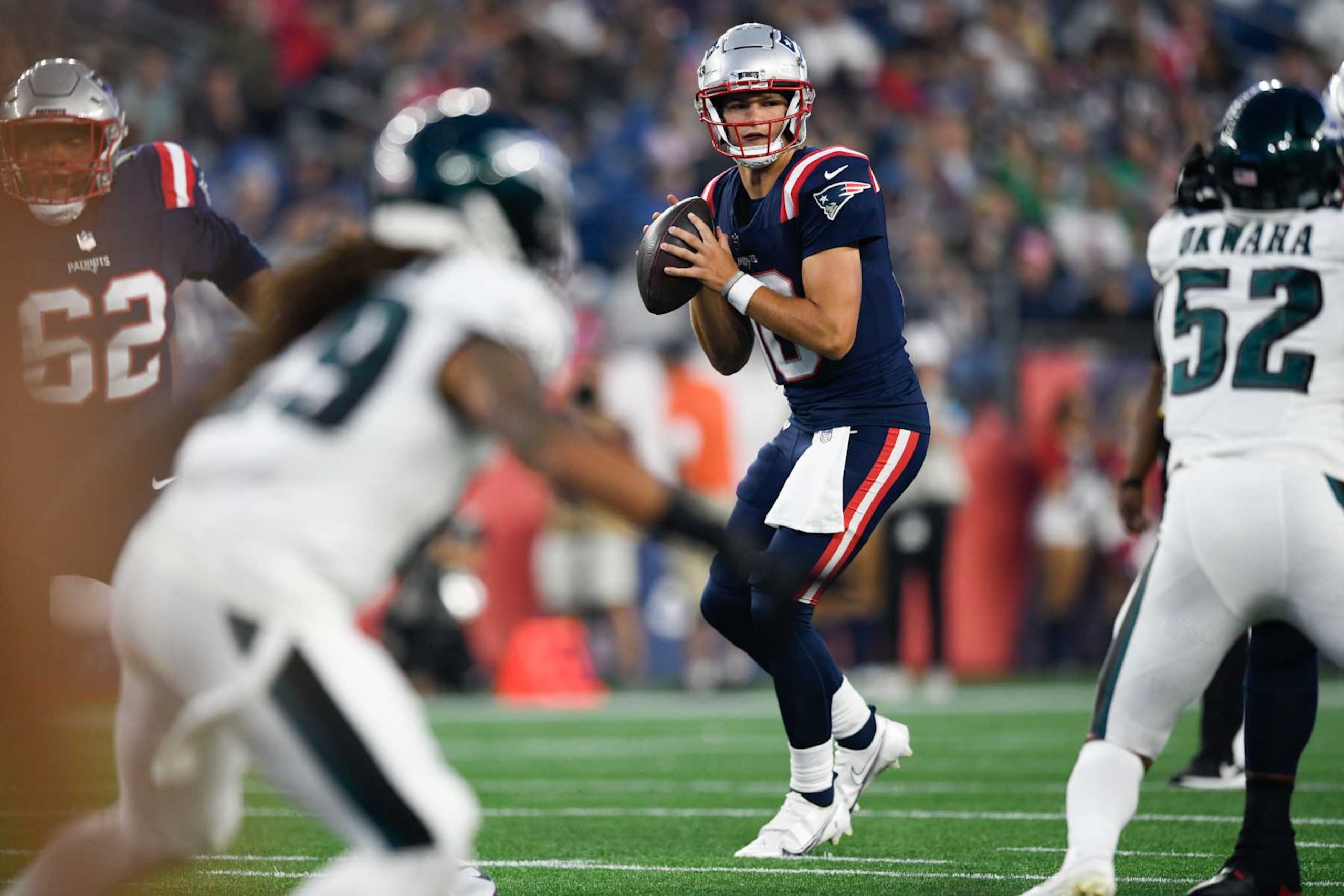New England Patriots quarterback Drake Maye