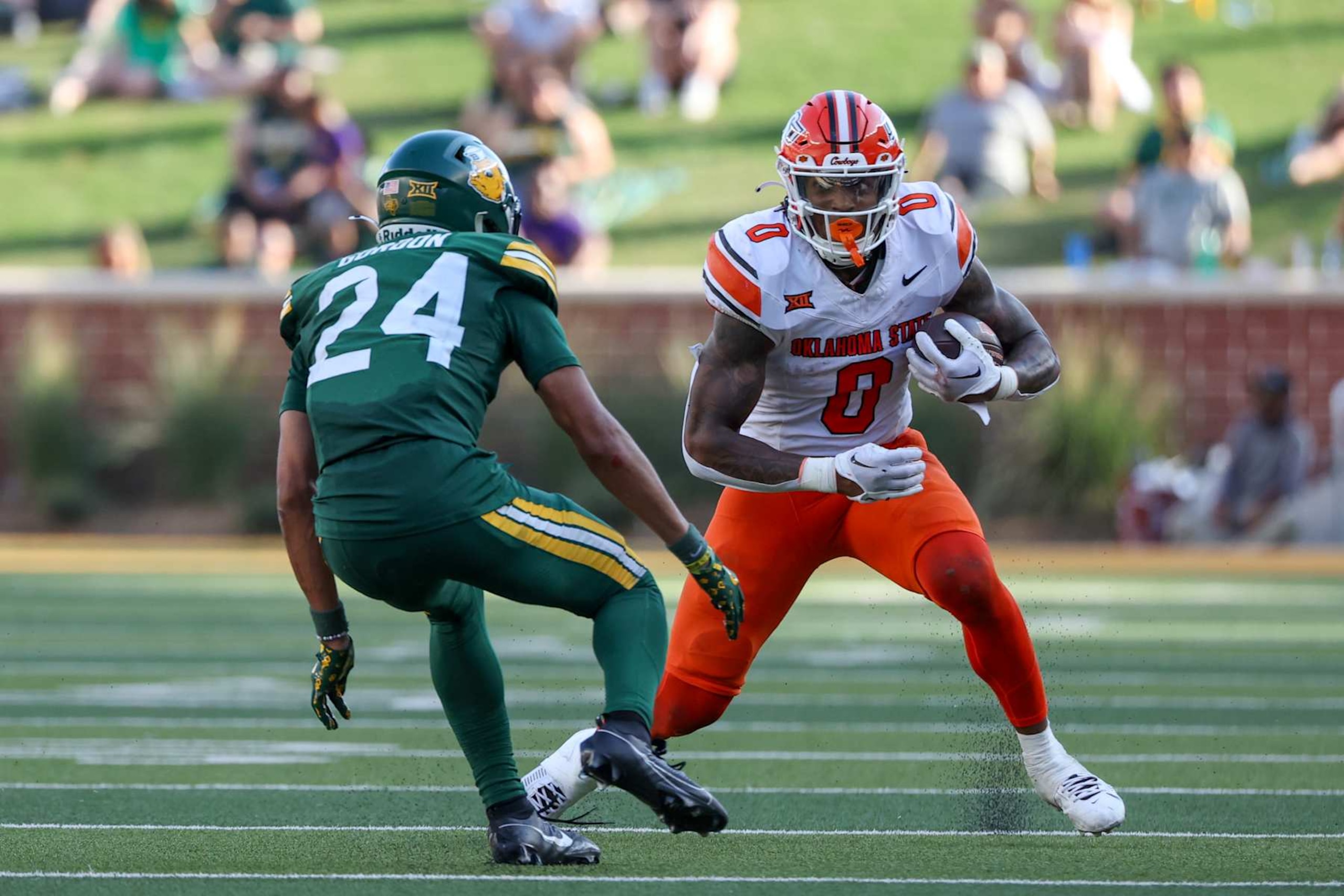 Oklahoma State's Ollie Gordon II entered the 2024 season as RB1. A strong running back class has pushed him down Bleacher Report's draft board, though. 