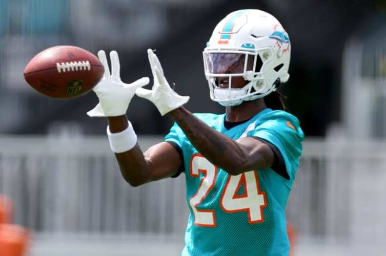 Dolphins training camp report: Jalen Ramsey leaves on cart