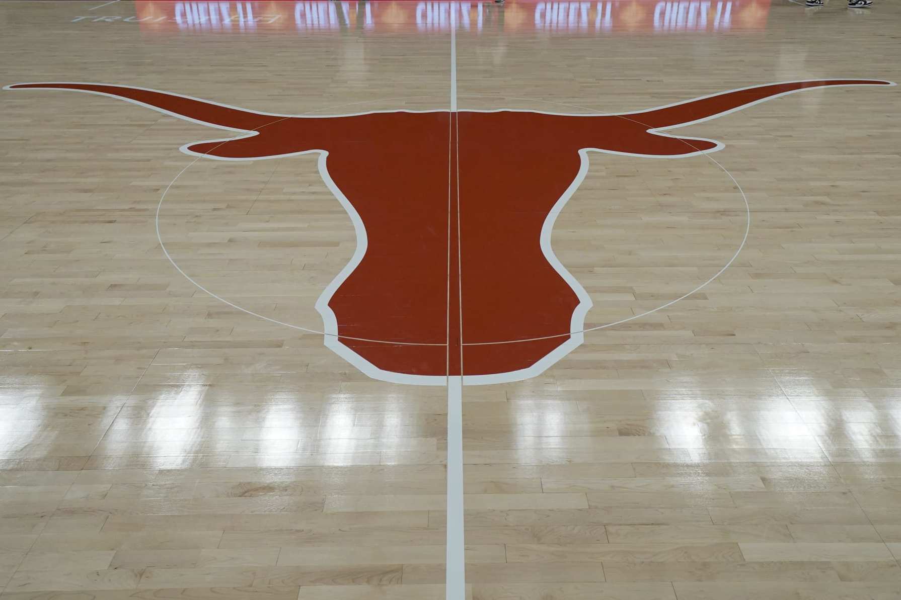 AUSTIN, TX - DECEMBER 1:  The Texas Longhorns logo on the floor of the Moody Center in Austin, Texas on December 1, 2022.  (Photo by Porter Binks/Getty Images)