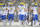 Delaware Fightin' Blue Hens defense looks on