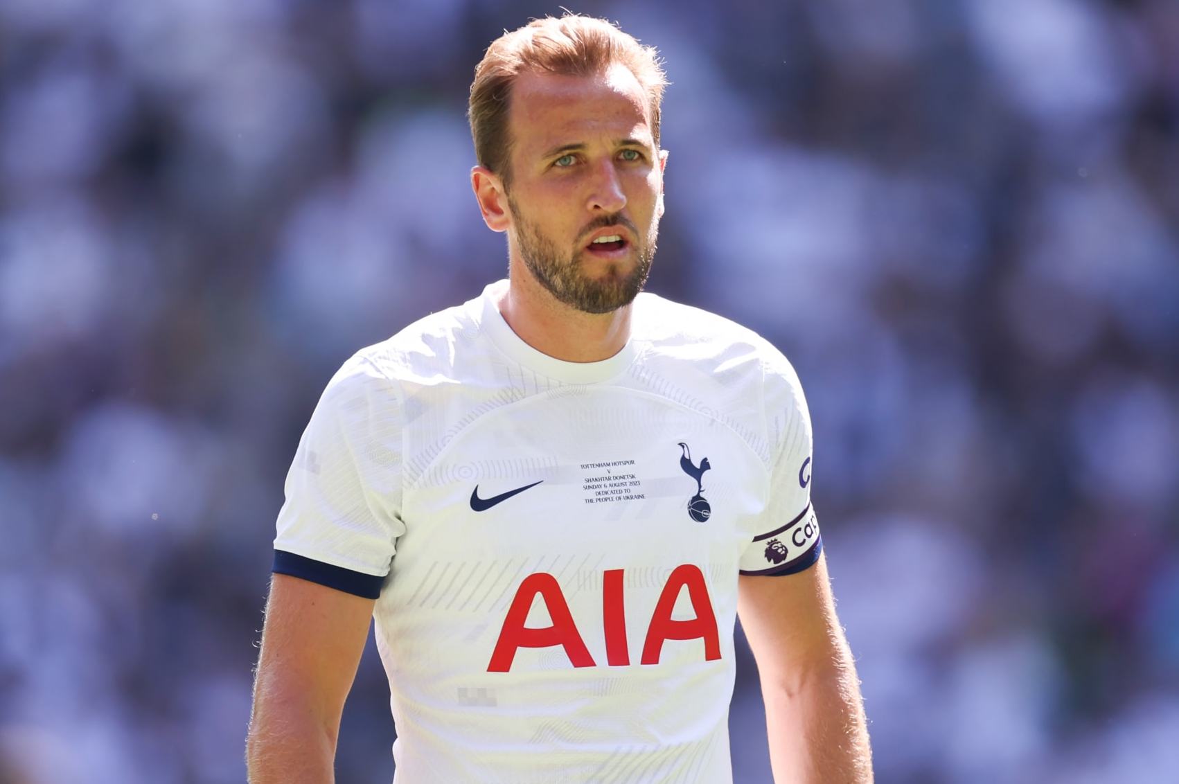 LONDON, ENGLAND - AUGUST 6: Harry Kane of Tottenham Hotspur during the pre-season friendly match between Tottenham Hotspur and Shakhtar Donetsk at Tottenham Hotspur Stadium on August 6, 2023 in England. (Photo by Jacques Feeney/Offside/Offside via Getty Images)